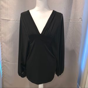 BODY LANGUAGE Semi-Sheer Black V Neck Dress Sz S